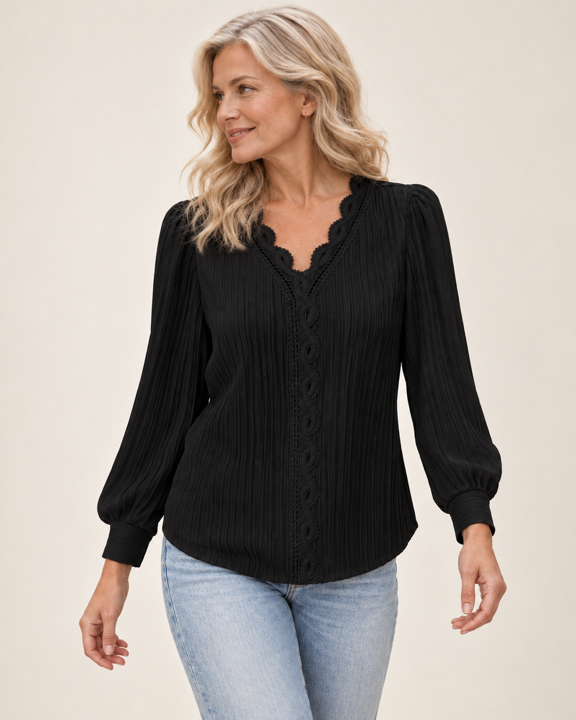 Maria | Bluse mit Spitzendetails