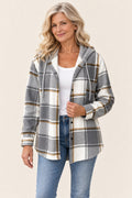 Isabella | Gemusterte Kapuzenjacke – karierte Jacke in Vorderansicht