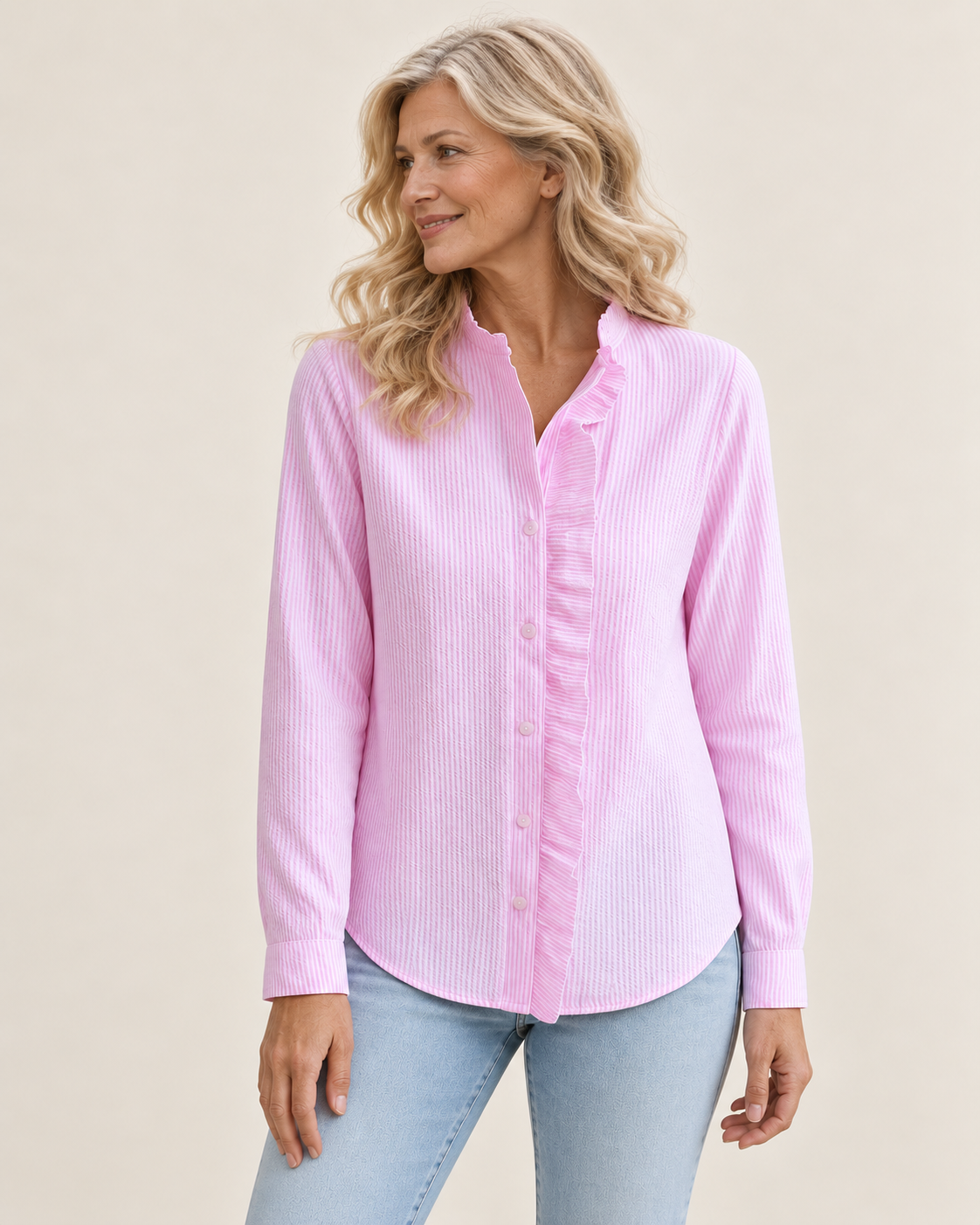 Laura | Bluse mit Rüschendetails – Produktansicht