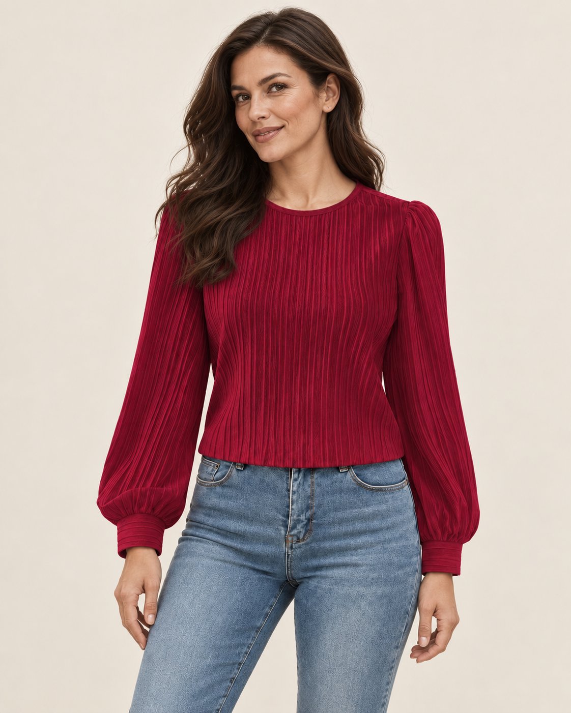 Bianca | Bluse mit Laternenärmeln – Produktansicht