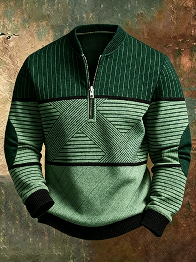 Viktor | Half-Zip-Pullover mit geometrischem Muster