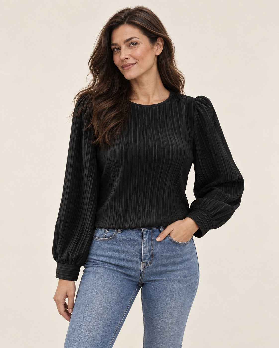 Bianca | Bluse mit Laternenärmeln – Produktansicht