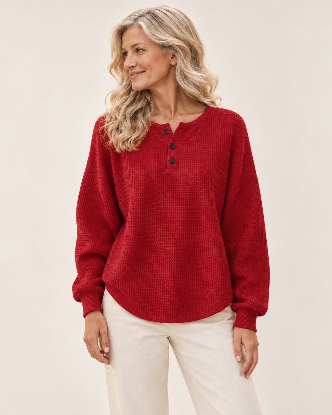 Anne | Langarmshirt mit Knopfleiste – Produktansicht