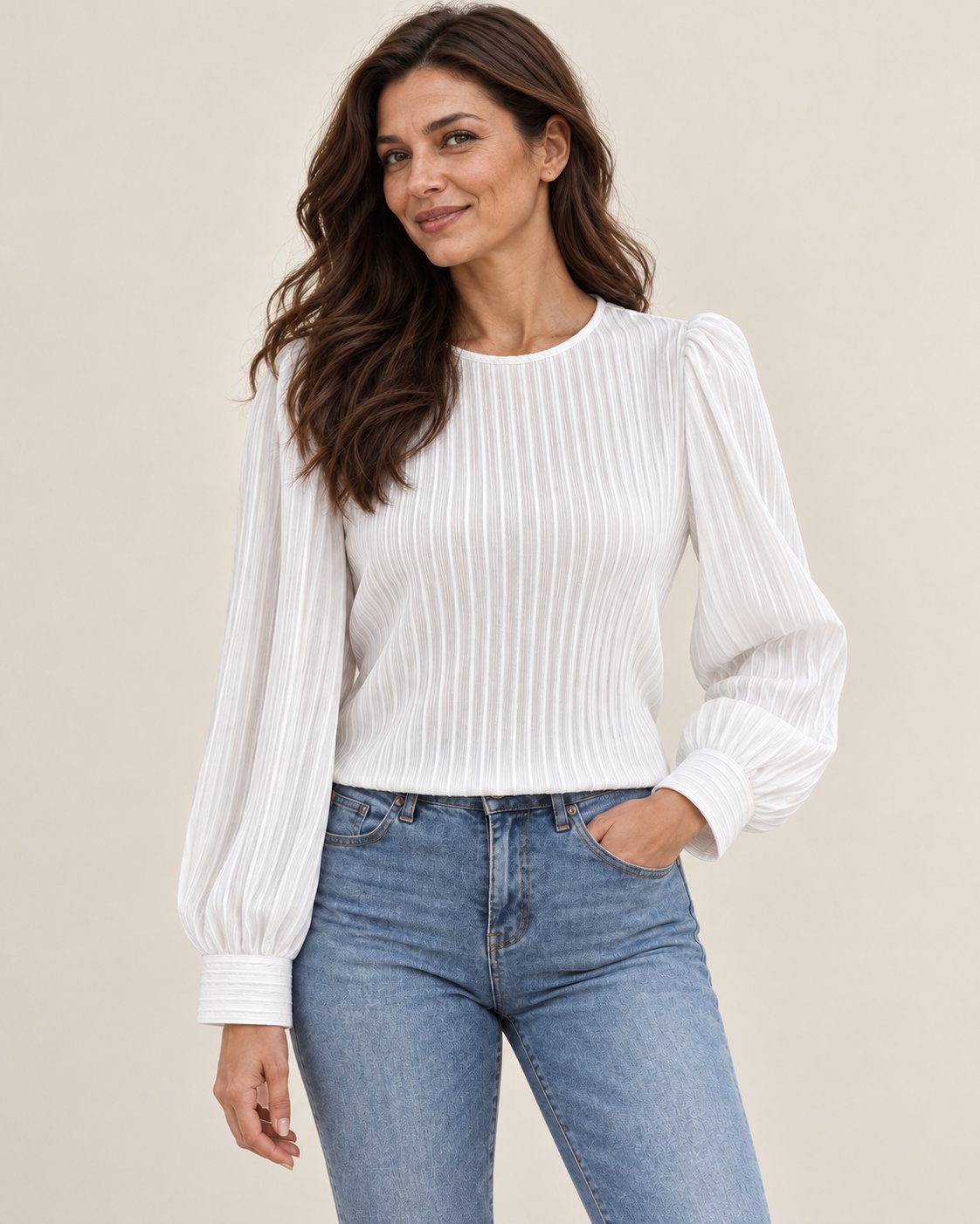 Bianca | Bluse mit Laternenärmeln – Produktansicht