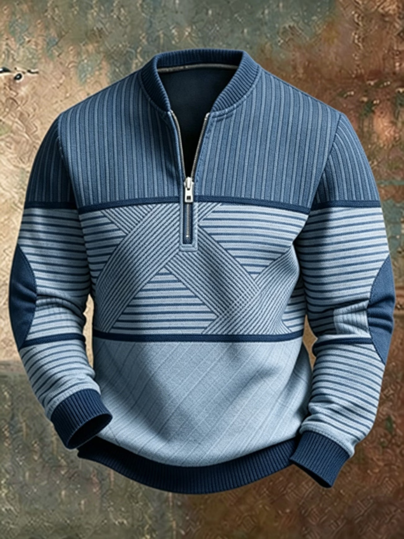 Viktor | Half-Zip-Pullover mit geometrischem Muster