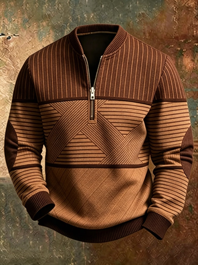 Viktor | Half-Zip-Pullover mit geometrischem Muster