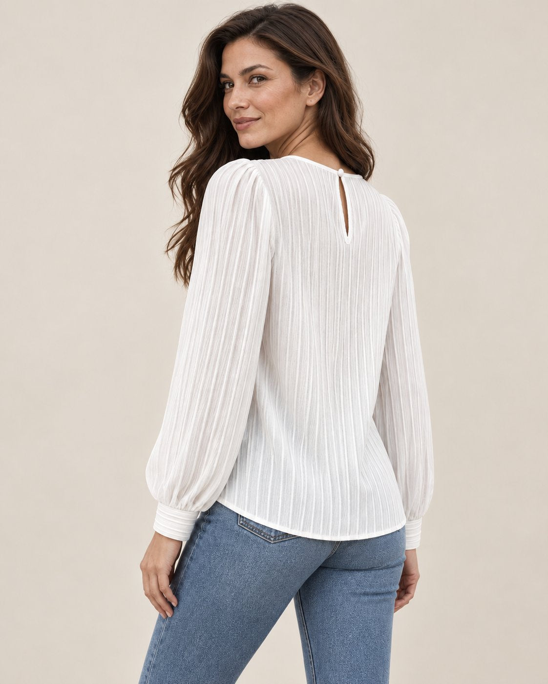 Bianca | Bluse mit Laternenärmeln – Produktansicht