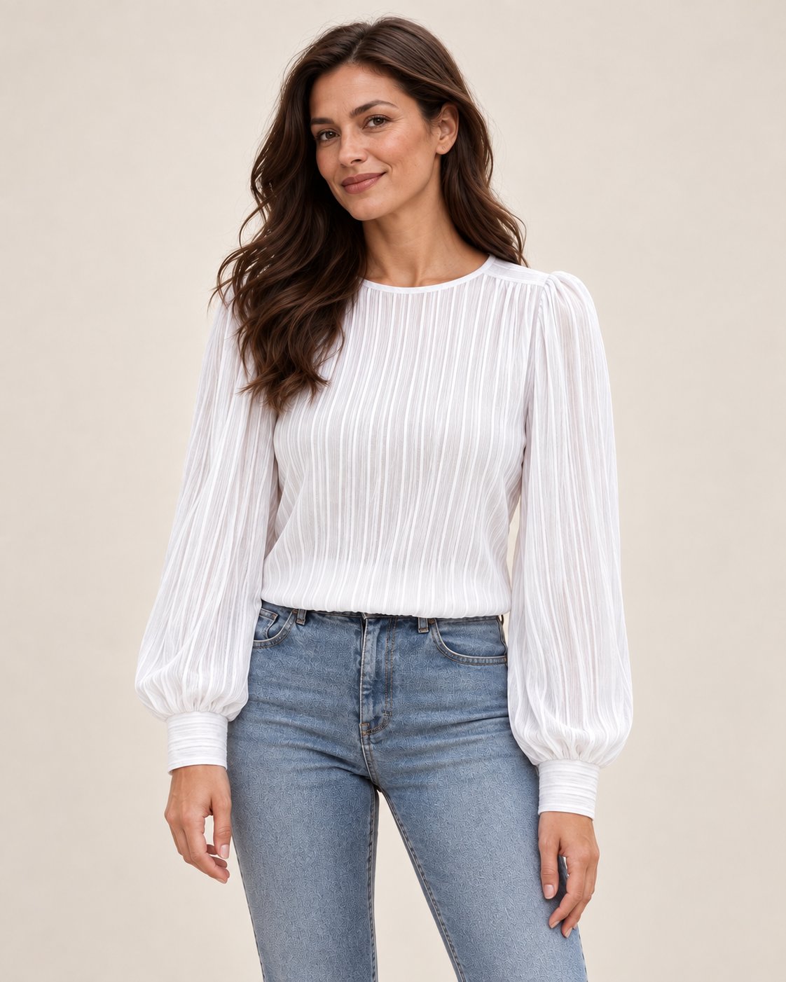 Bianca | Bluse mit Laternenärmeln – Produktansicht
