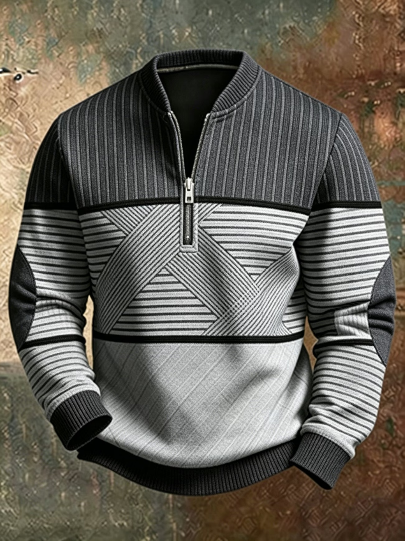 Viktor | Half-Zip-Pullover mit geometrischem Muster