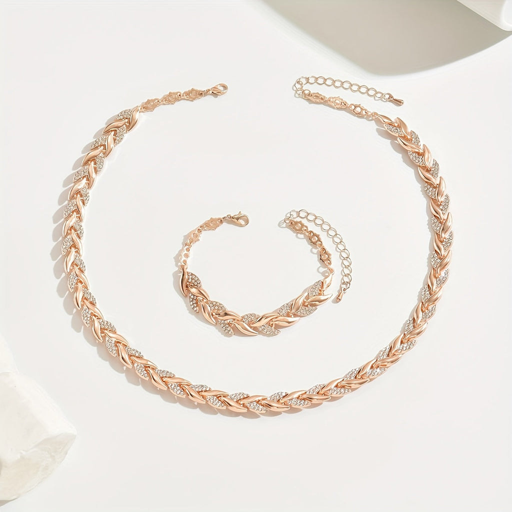 Ingrid | Schmuckset mit Blattmotiv