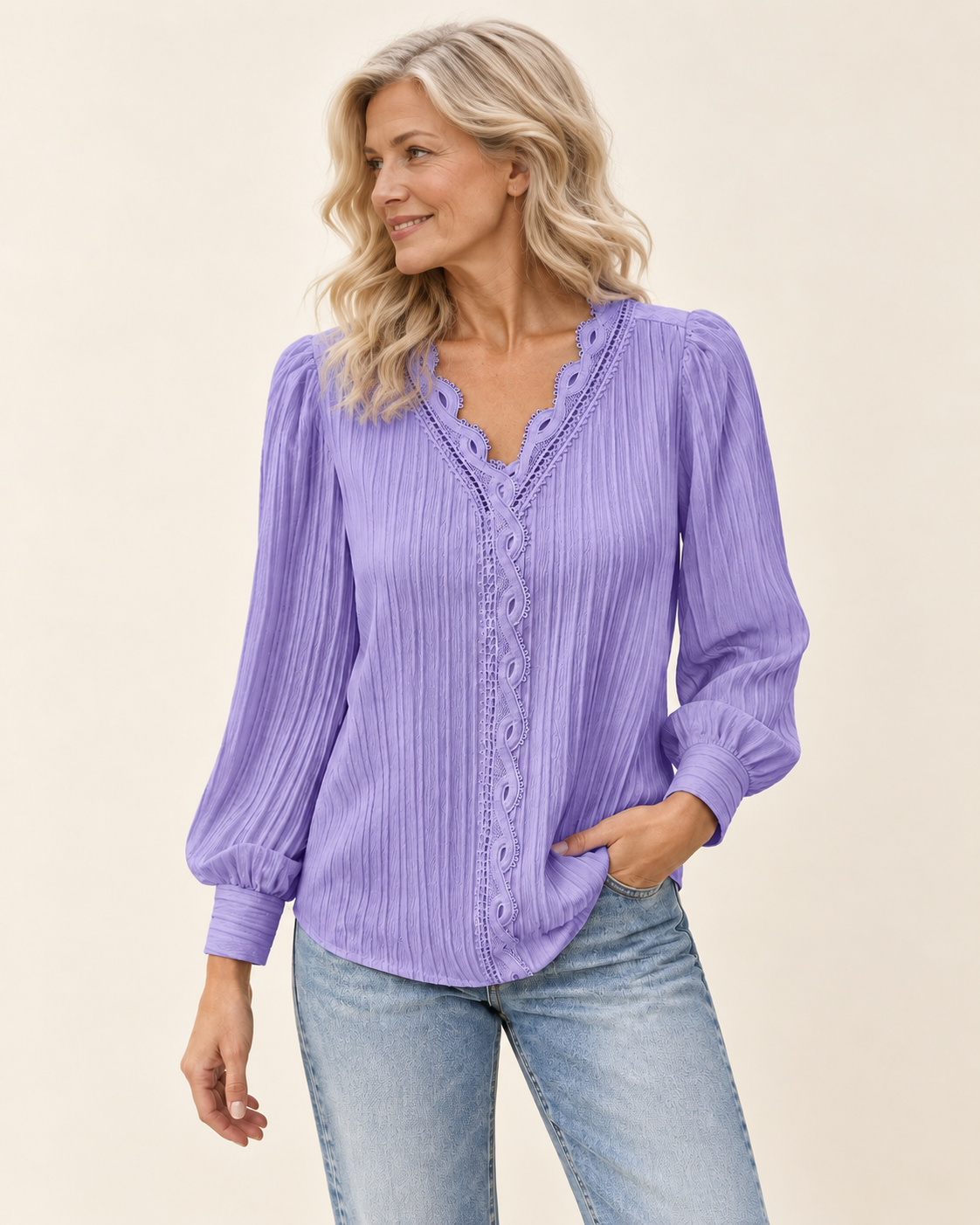 Maria | Bluse mit Spitzendetails