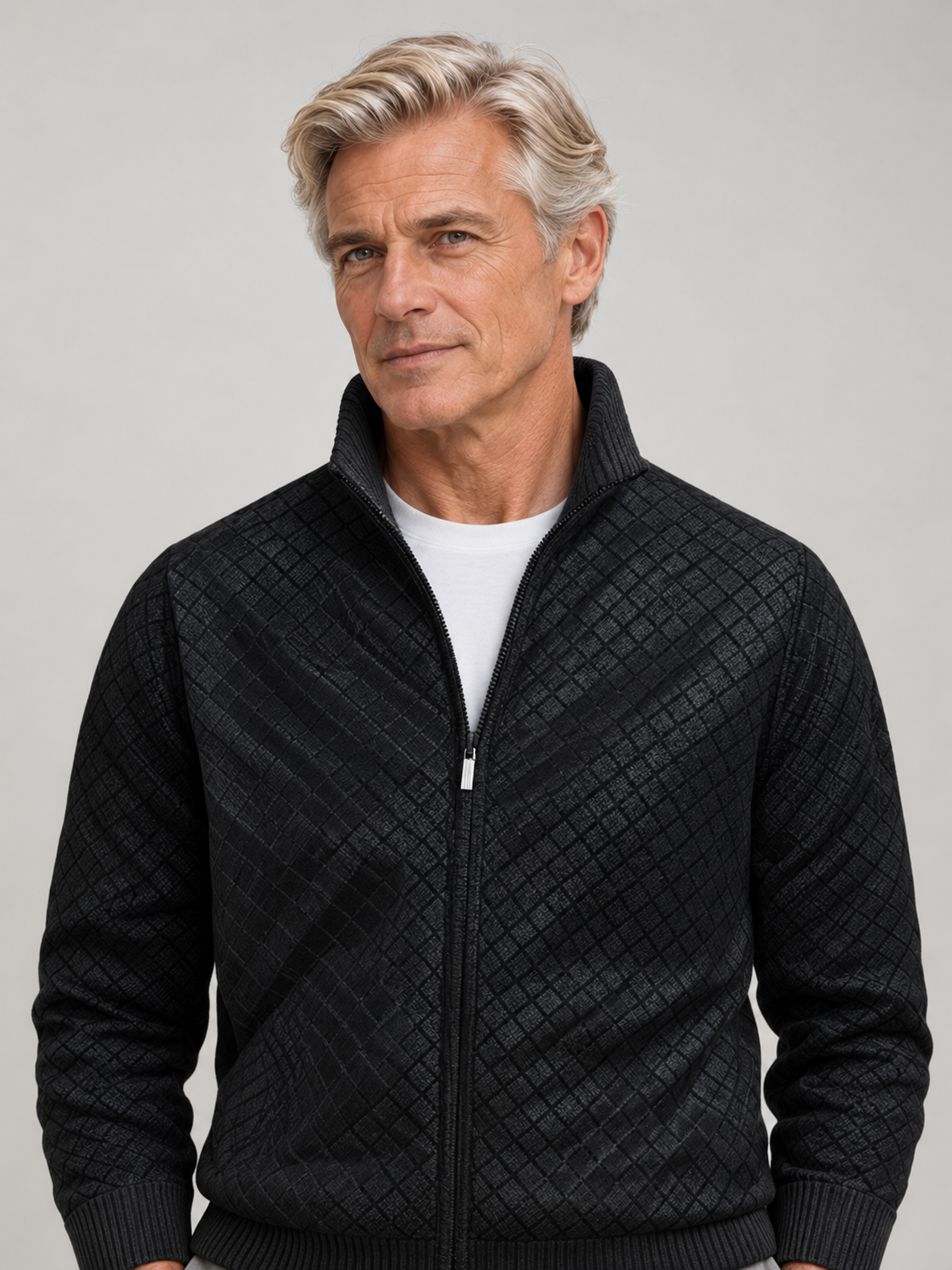Malte | Strukturierte Strickjacke mit Reißverschluss