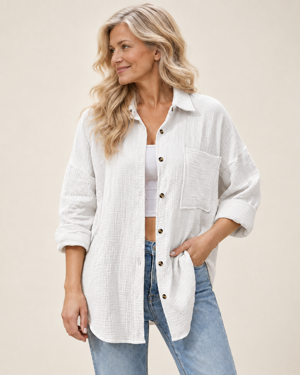 Annemarie | Weite Bluse mit Brusttasche