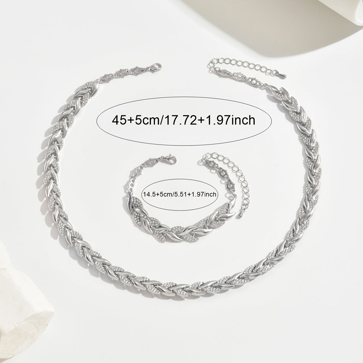 Ingrid | Schmuckset mit Blattmotiv