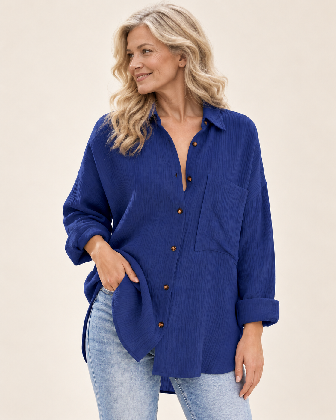 Annemarie | Weite Bluse mit Brusttasche