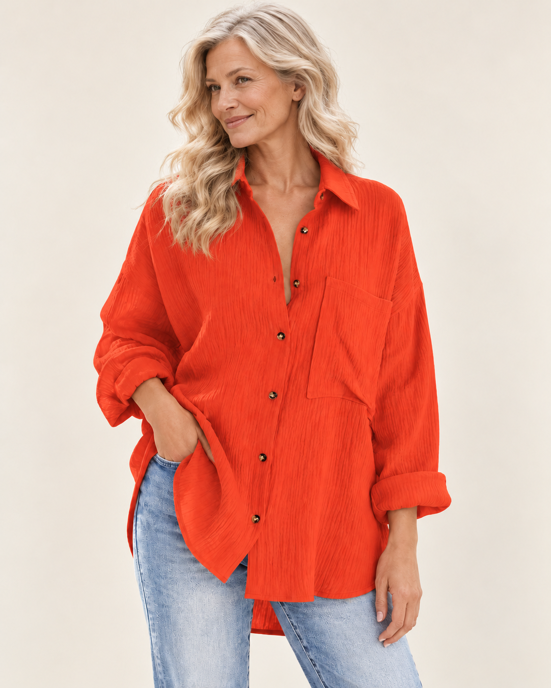 Annemarie | Weite Bluse mit Brusttasche