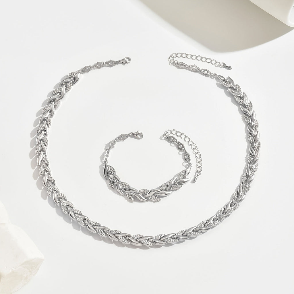 Ingrid | Schmuckset mit Blattmotiv