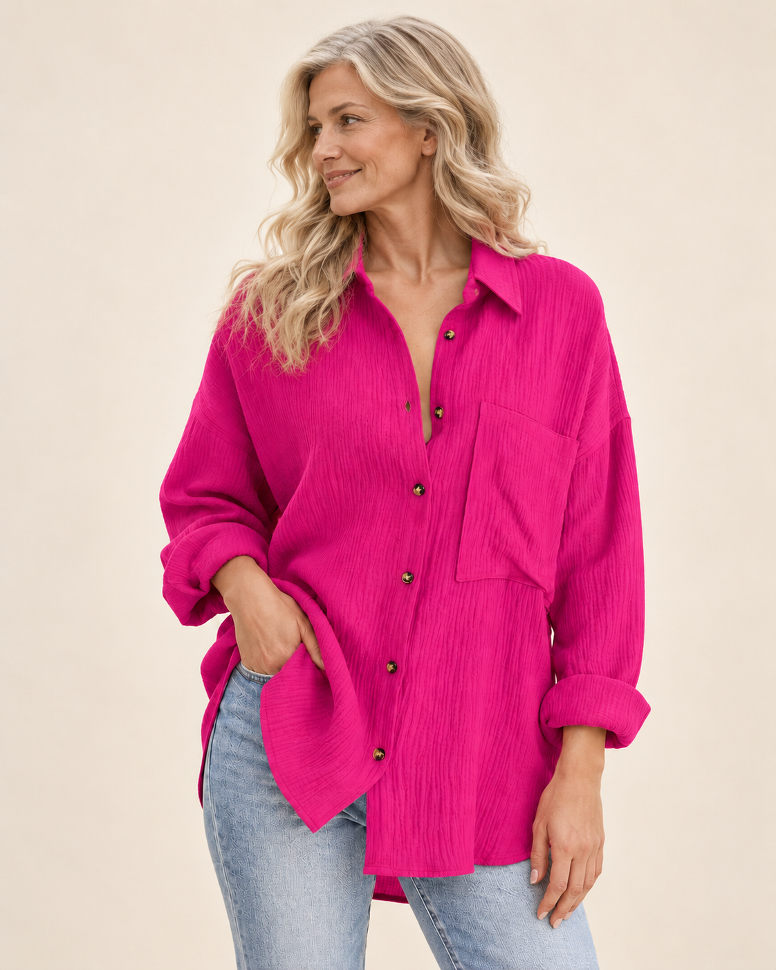 Annemarie | Weite Bluse mit Brusttasche