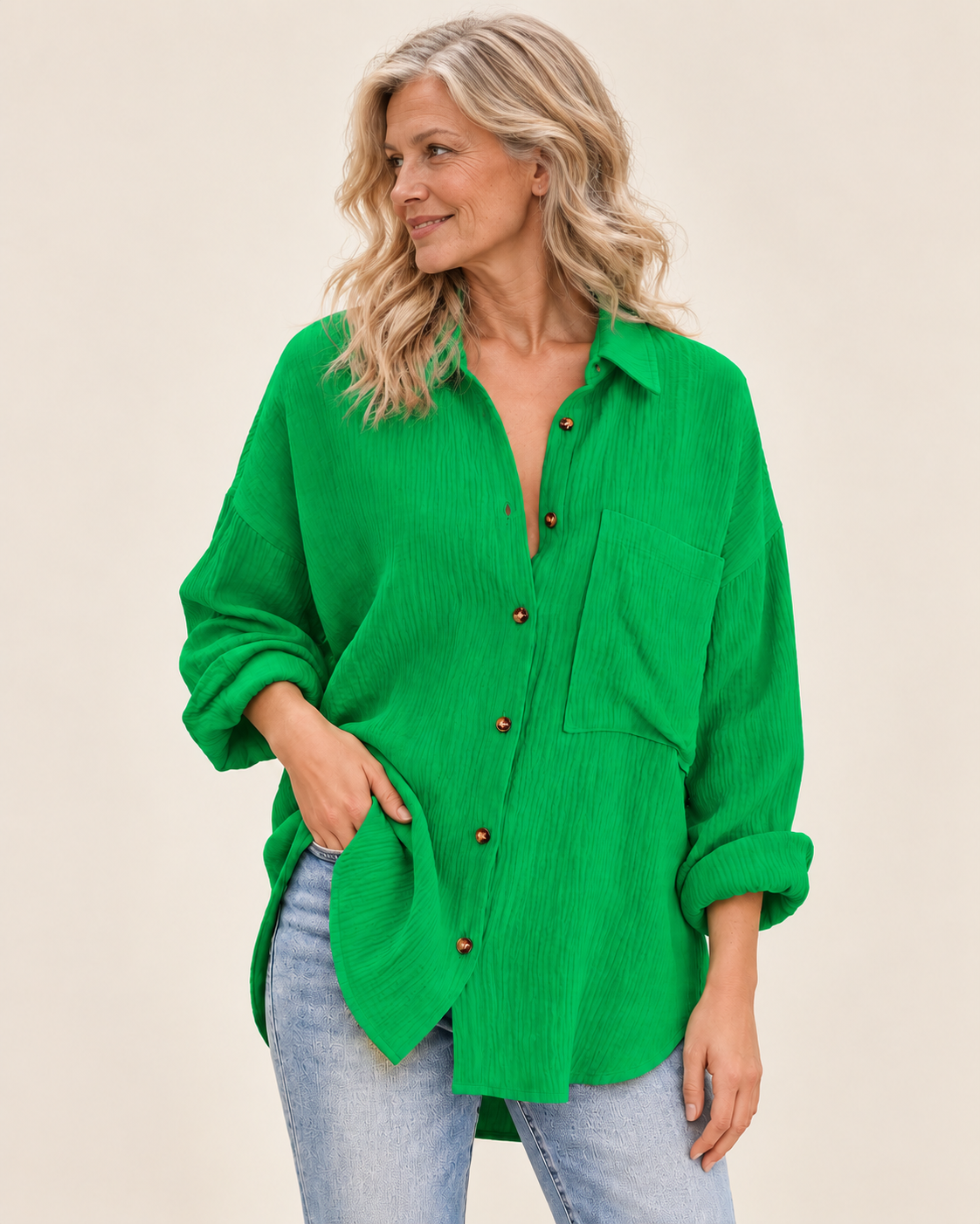 Annemarie | Weite Bluse mit Brusttasche