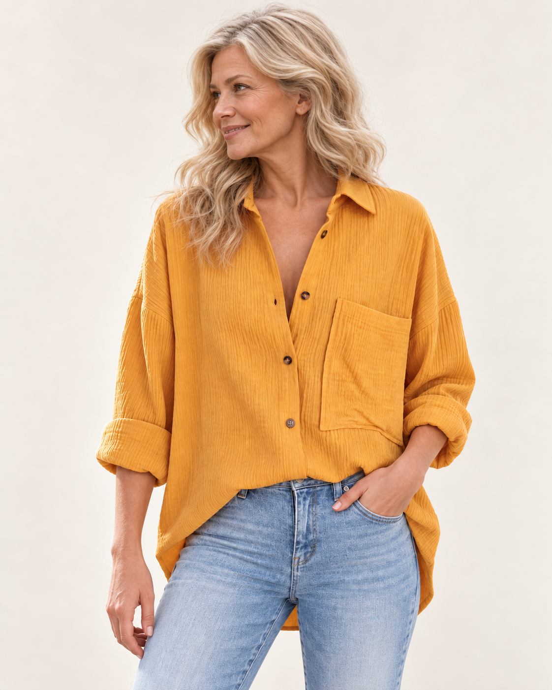 Annemarie | Weite Bluse mit Brusttasche
