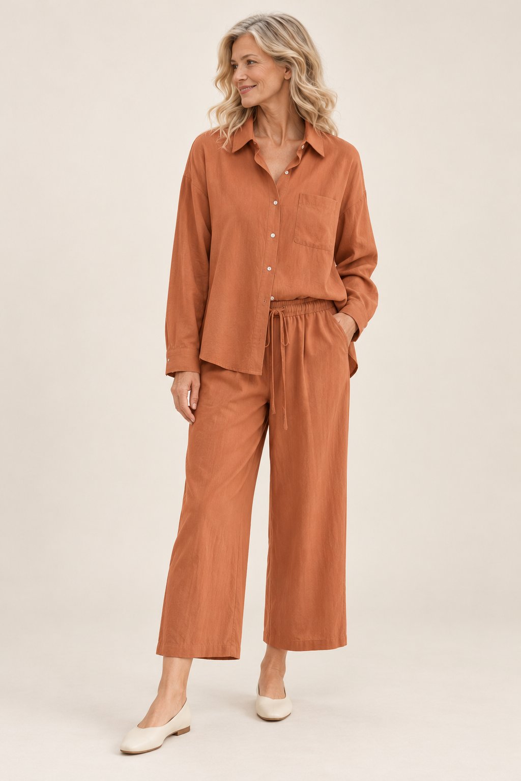 Yvonne | Set aus Bluse und weiter Hose – Valtor