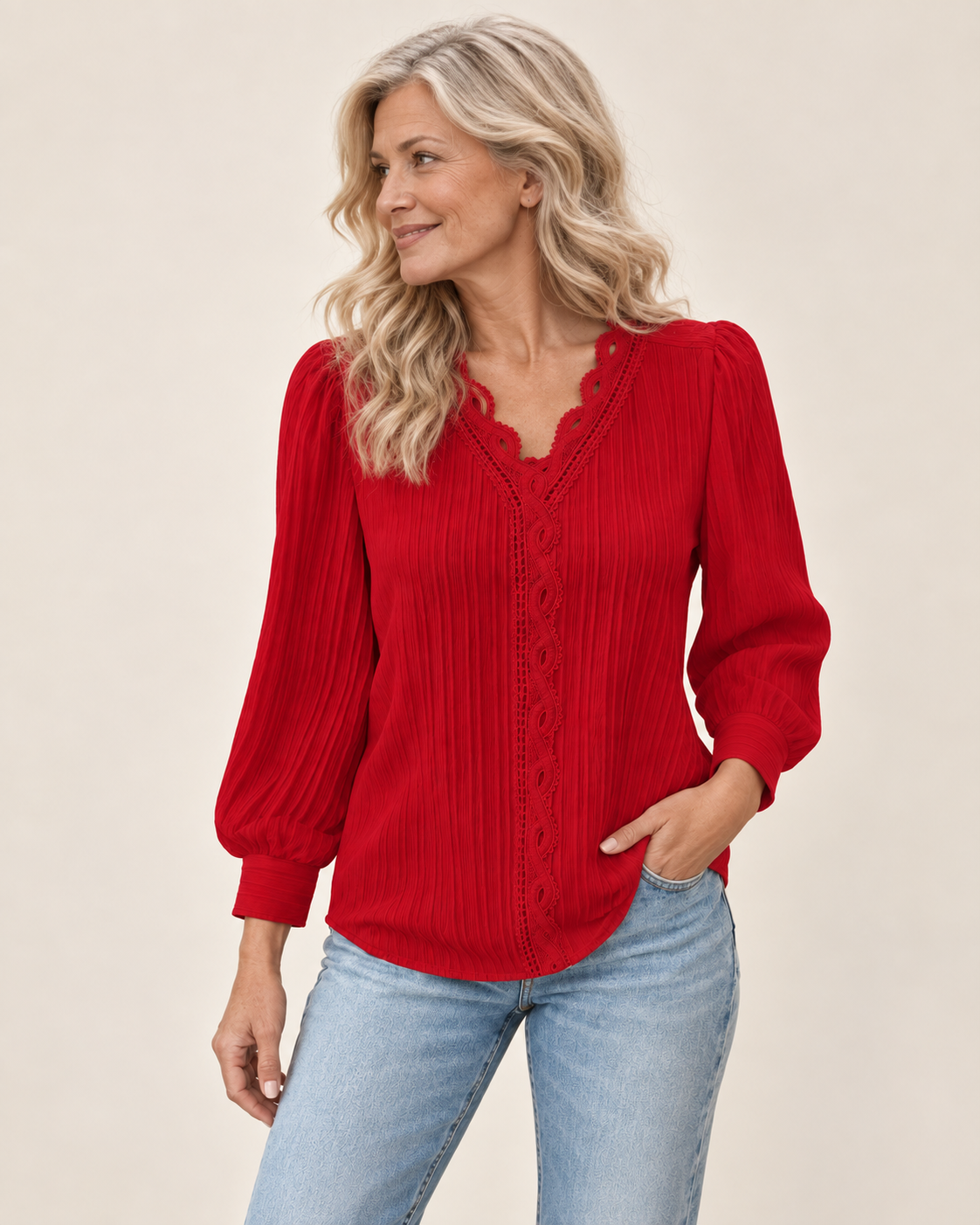 Maria | Bluse mit Spitzendetails