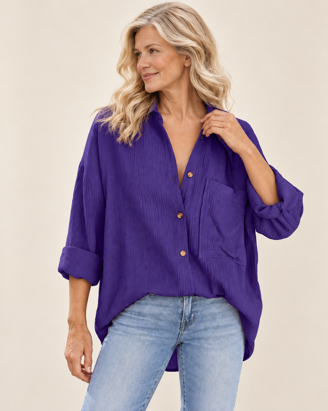 Annemarie | Weite Bluse mit Brusttasche