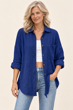 Annemarie | Weite Bluse mit Brusttasche – am Valtor-Modell