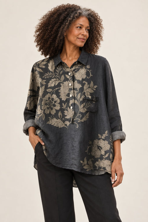 Anja | Weite Bluse mit Blumenmuster – Valtor