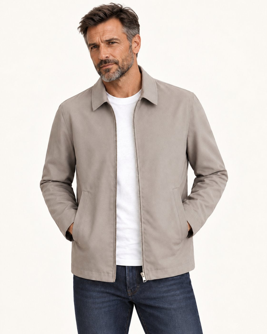 Grant | Jacke mit Hemdkragen und Reißverschluss