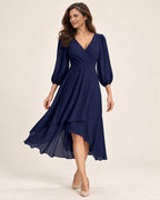 Karin | Kleid mit V-Ausschnitt und Wickeloptik – Valtor