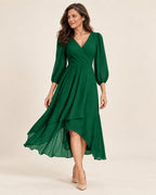 Karin | Kleid mit V-Ausschnitt und Wickeloptik – Valtor