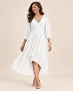 Karin | Kleid mit V-Ausschnitt und Wickeloptik – Valtor