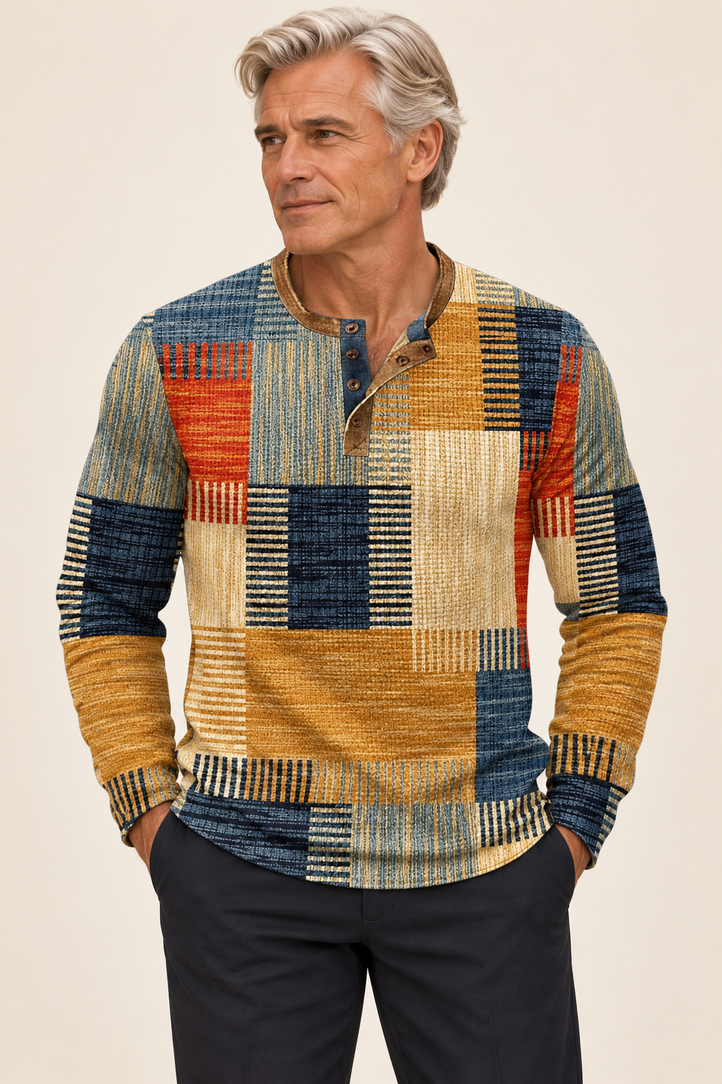 Anton | Hemd mit Patchworkmuster – Valtor