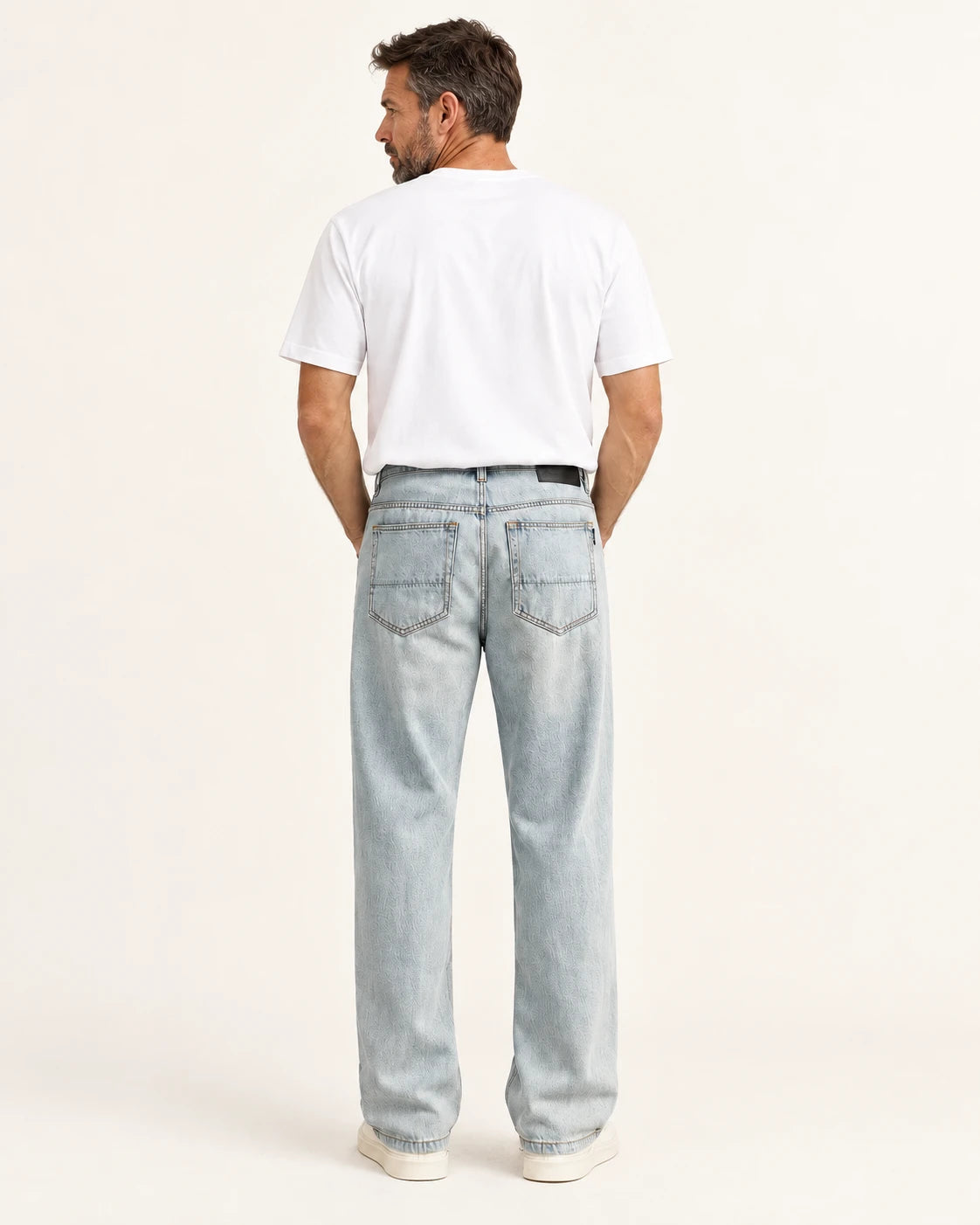 Samuel | Jeans mit weitem Bein und heller Waschung