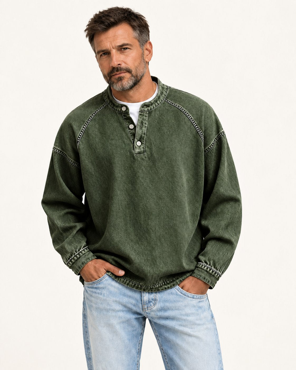 Kurt | Henleyshirt in verwaschener Optik