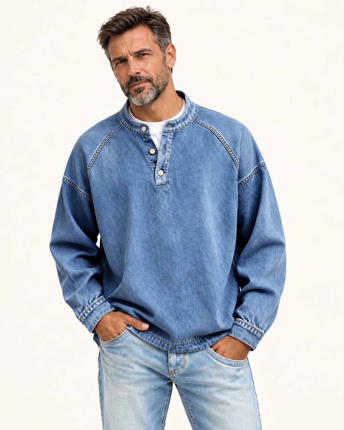 Kurt | Henleyshirt in verwaschener Optik