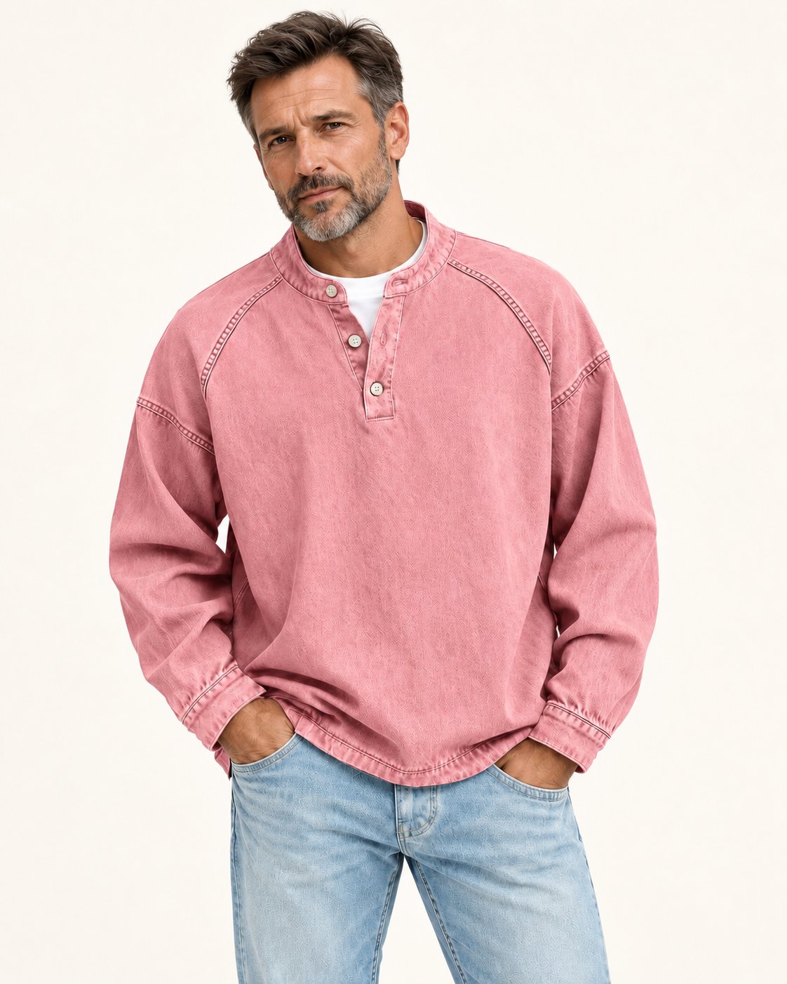 Kurt | Henleyshirt in verwaschener Optik
