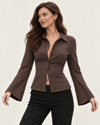 Emma | Bluse mit Knopfleiste im Retro-Stil