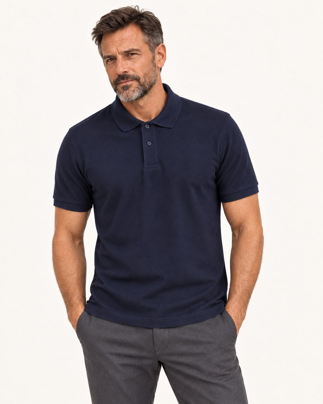 Louis | Poloshirt mit kurzer Knopfleiste