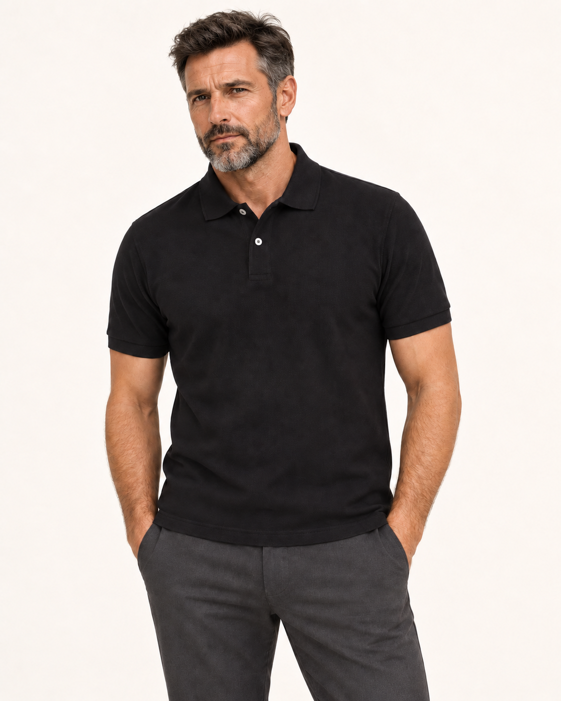 Louis | Poloshirt mit kurzer Knopfleiste