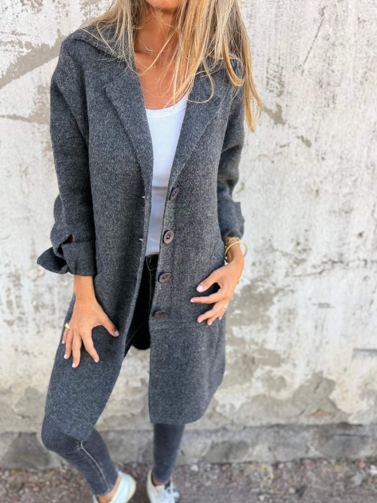 Betsy | Lange Strickjacke mit Reverskragen