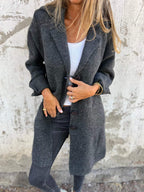 Betsy | Lange Strickjacke mit Reverskragen