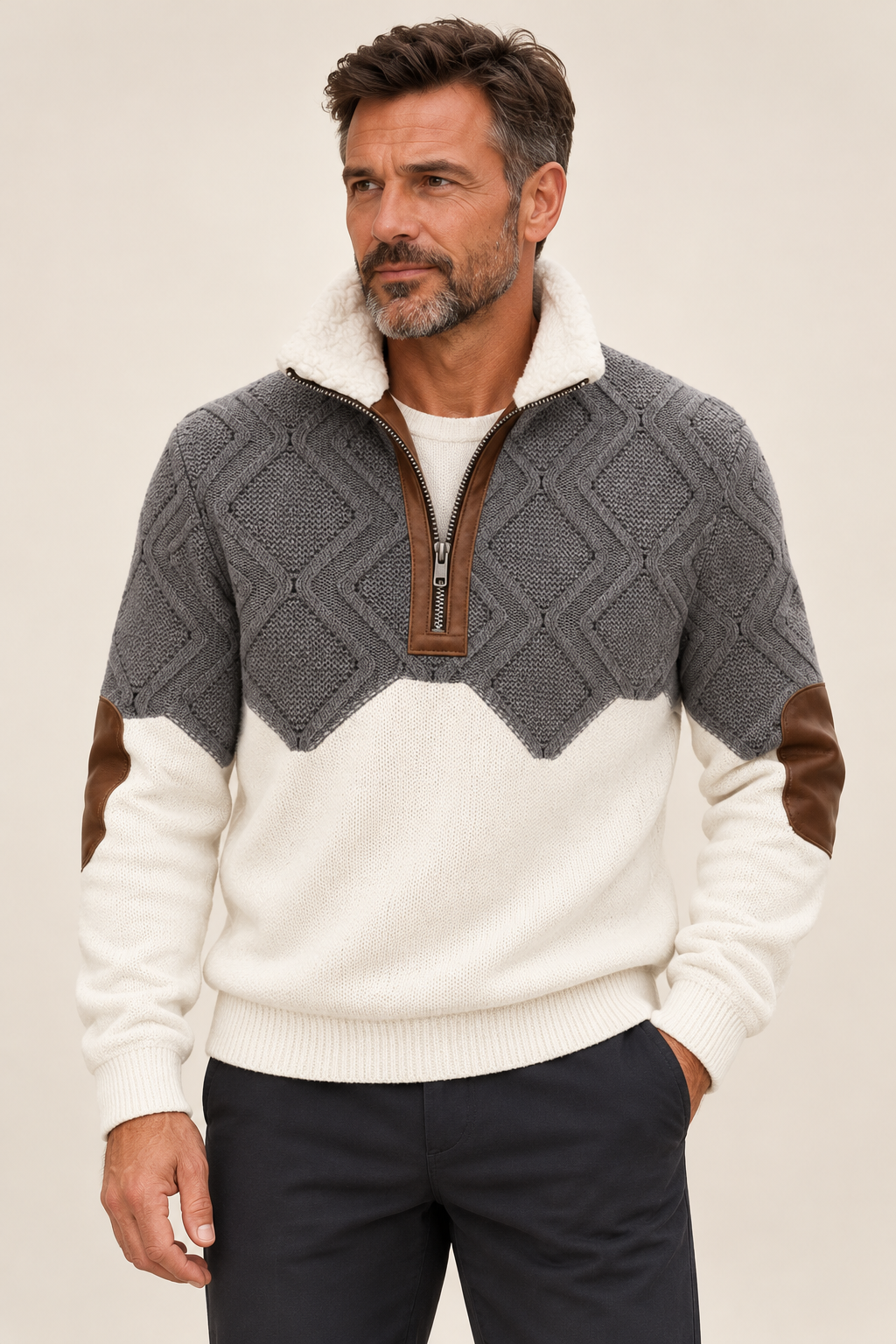 Wilhelm | Pullover mit kurzem Reißverschluss – Valtor