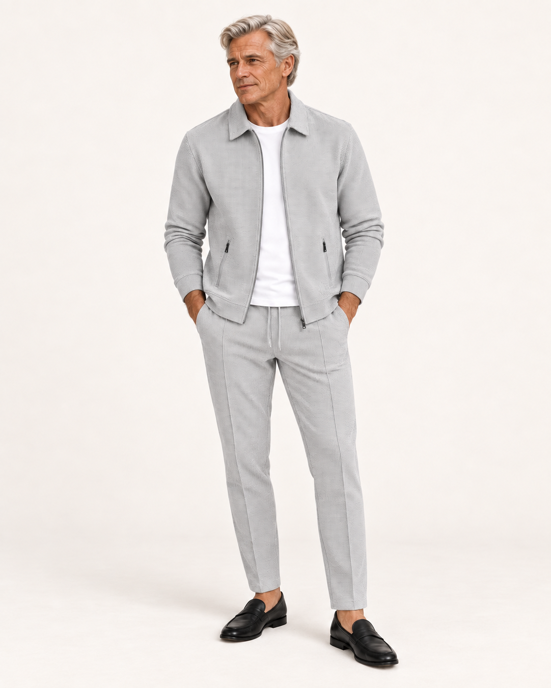 Linus | Set aus Jacke und Hose mit Waffelstruktur