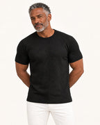 Stefan | T-Shirt mit Struktur und Rundhalsausschnitt