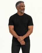 Stefan | T-Shirt mit Struktur und Rundhalsausschnitt – am Valtor-Modell