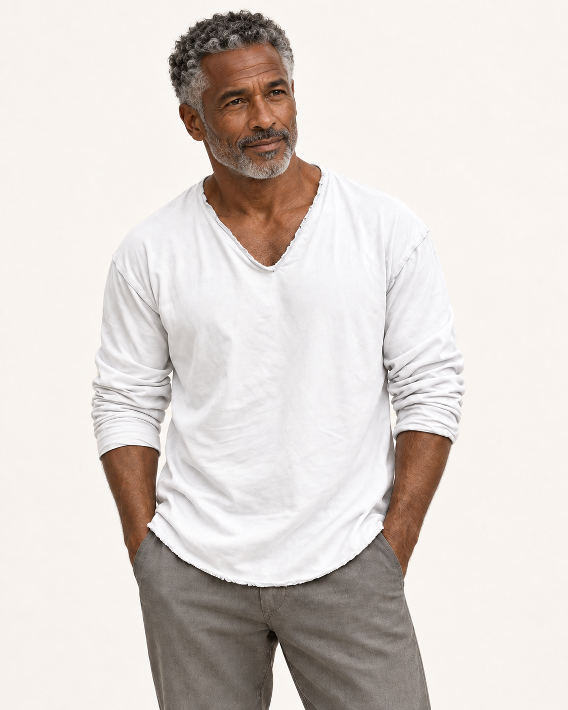 Maximilian | Langarmshirt mit V-Ausschnitt