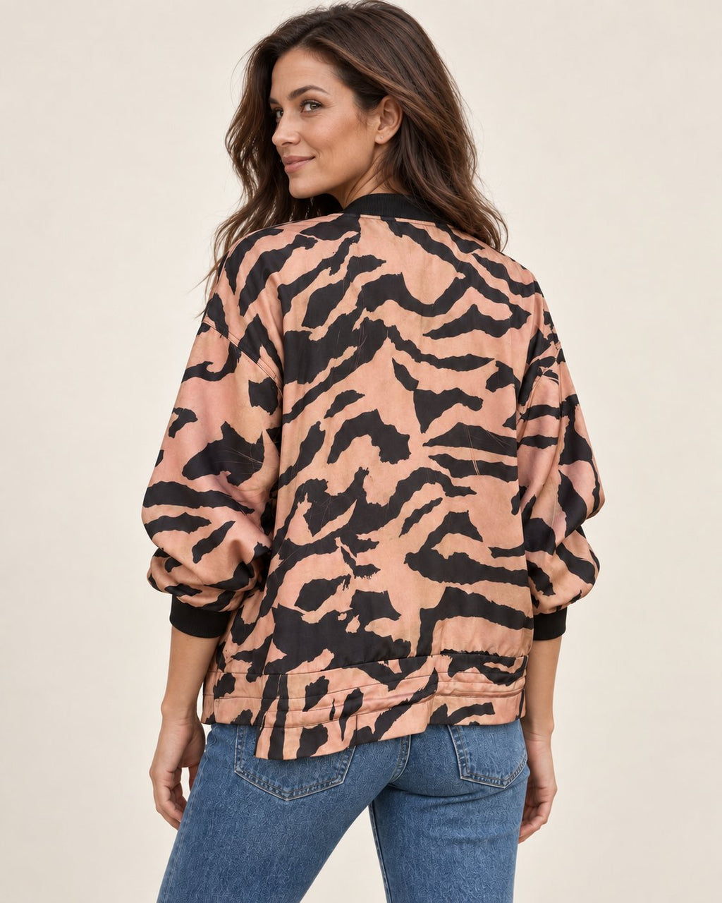 Madelon | Jacke mit Zebramuster und Reißverschluss