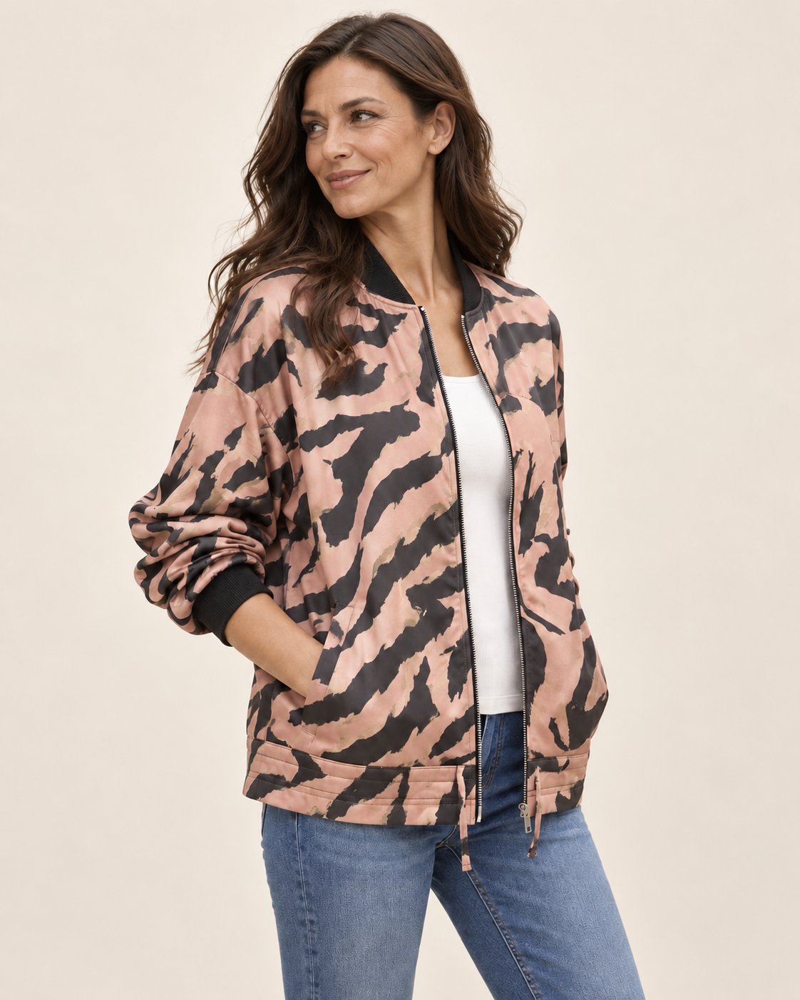 Madelon | Jacke mit Zebramuster und Reißverschluss
